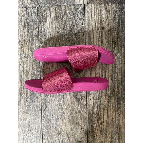 UGG Glitter Pink Slide Sandals Big Kids Size 4 1116688K - Picture 6 of 11